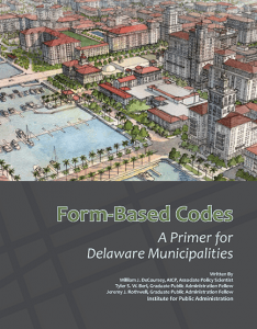 The cover of the Form-Based Codes, A Primer for Delaware Municipalities report