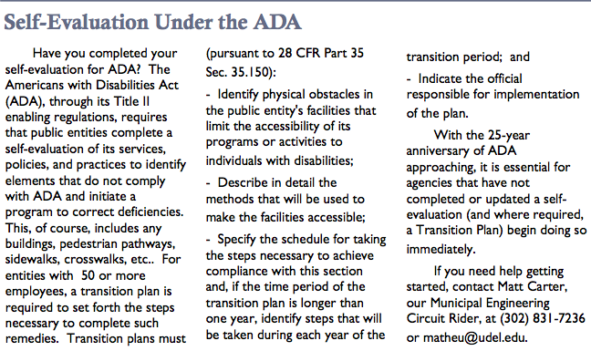 Self-evaluation under the ADA.