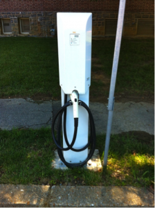 Electric vehicle charging stations at the Lewes Terminal