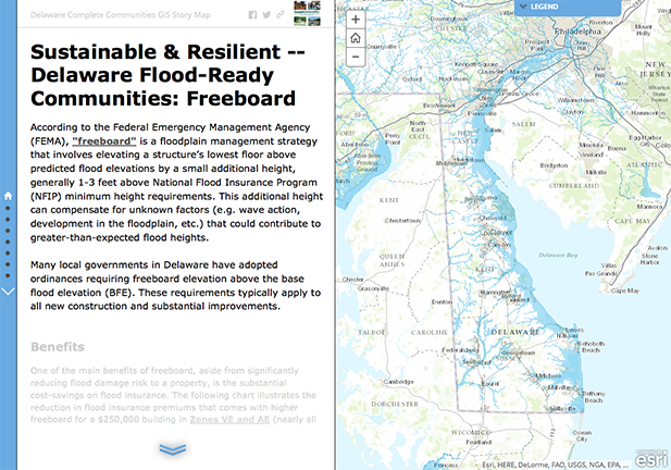 This GIS StoryMap showcases "freeboard" as a tool to achieve a Sustainable and Resilient community.