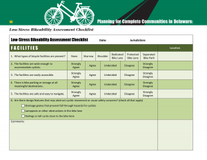Cover of the Low-Stress Bikeability Assessment Checklist