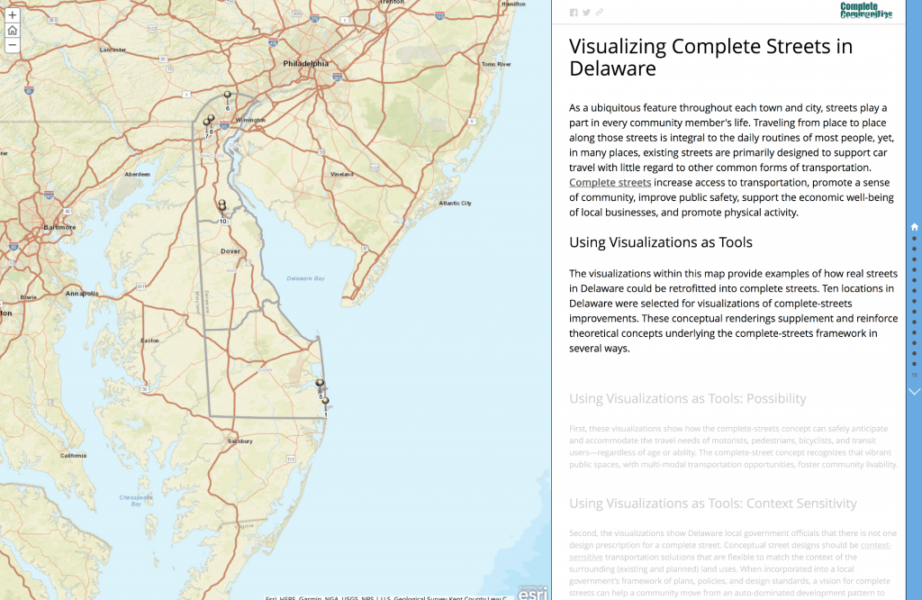 Visualizing Complete Streets through a GIS Story Map