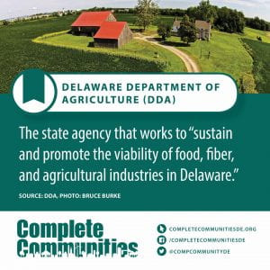 Delaware Department of Agriculture. The state agency that works to “sustain and promote the viability of food, fiber, and agricultural industries in Delaware.”