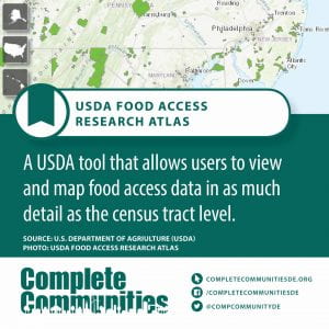USDA Food Access Research Atlas. A USDA tool that allows users to view and map food access data in as much detail as the census tract level.