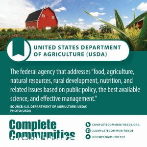 United States Department of Agriculture (USDA). The federal agency that addresses “food, agriculture, natural resources, rural development, nutrition, and related issues based on public policy, the best available science, and effective management.”