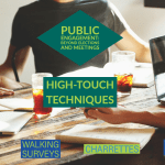 Infographic describing high-touch techniques for public engagement.