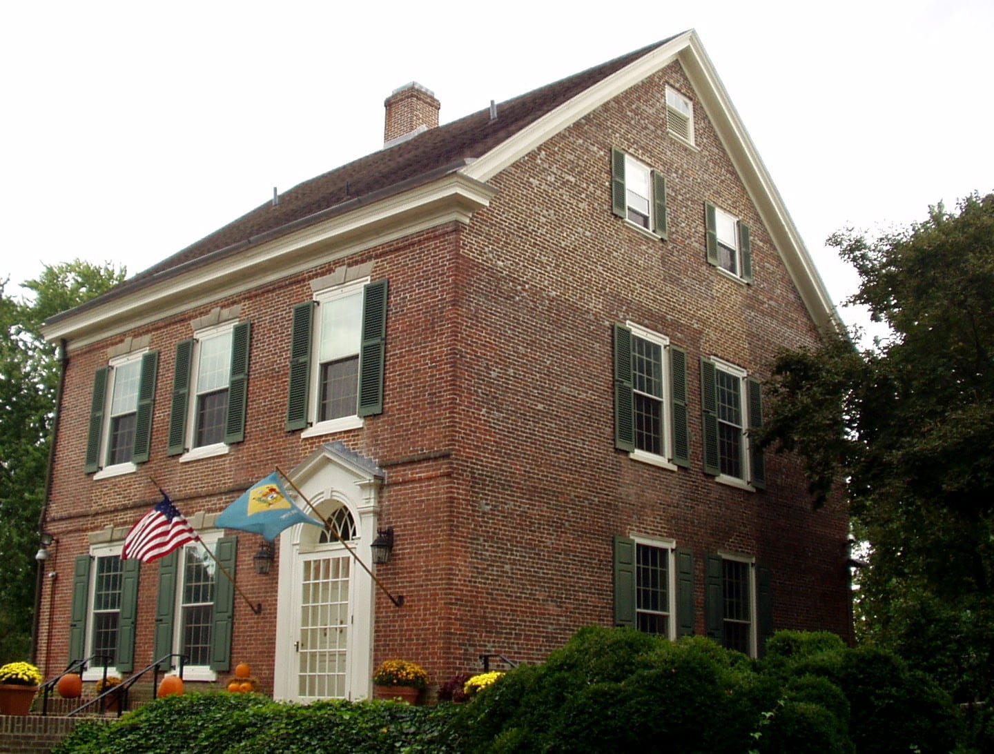 Historic architecture of colonial brick building